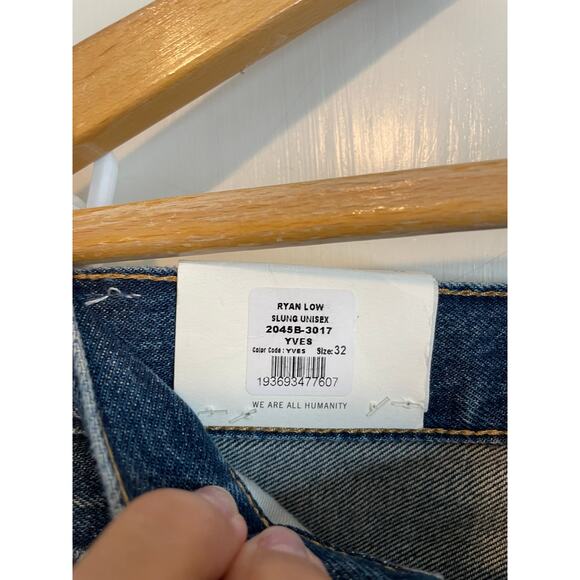 Citizens Of Humanity Ryan Low Slung Unisex blue jeans button fly straight leg 32 - Picture 8 of 10